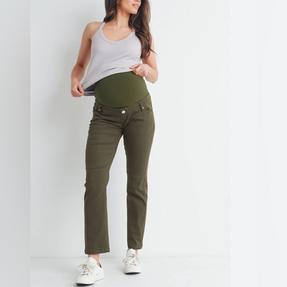 Hello Miz Brown Maternity Pants | Pull-On Comfort | Size S NWT